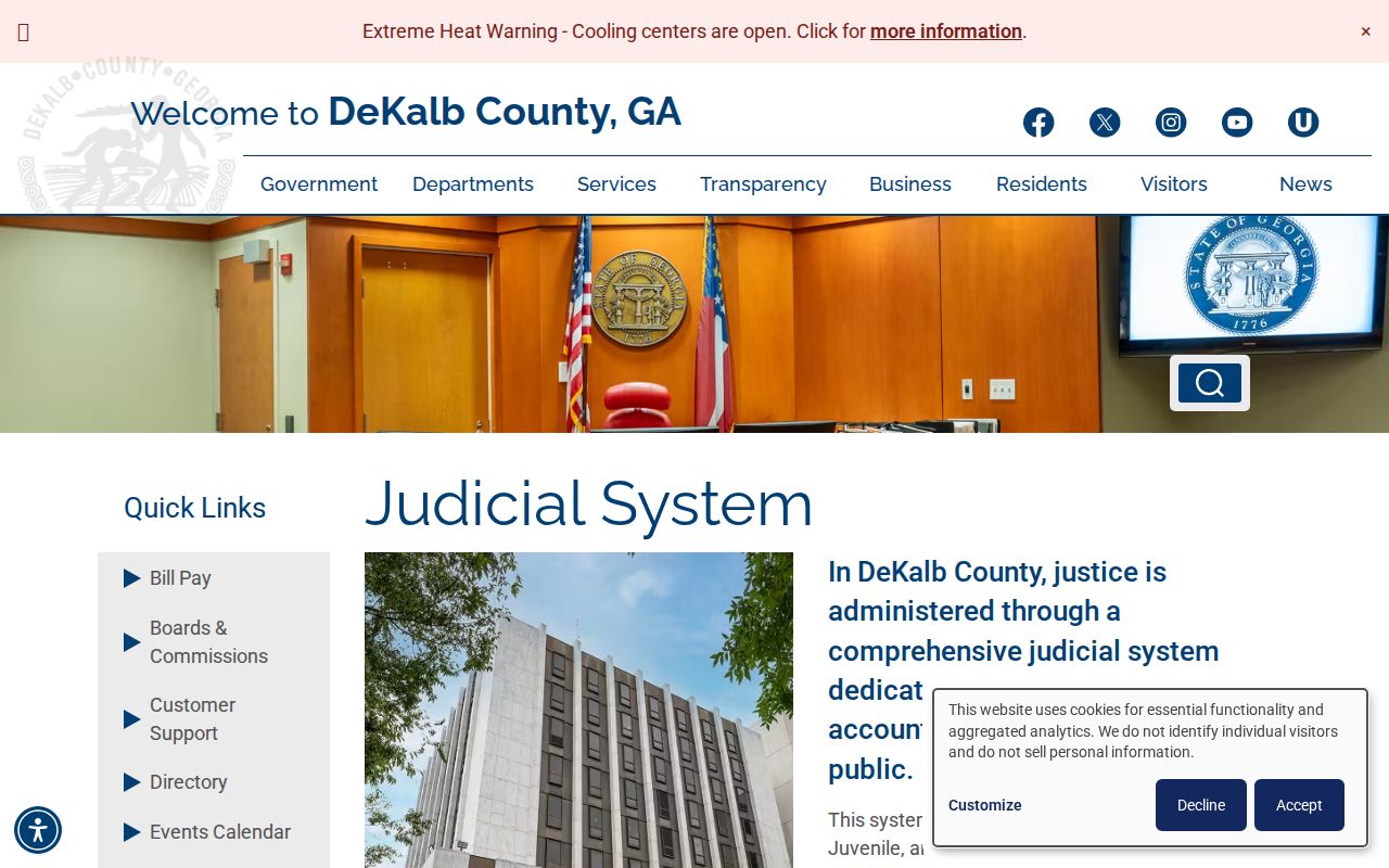 DeKalb County judicial system gateway for Decatur court records
