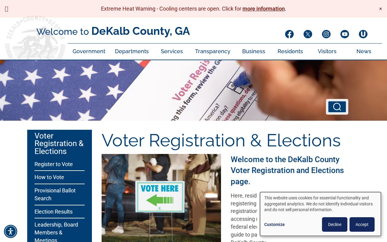 DeKalb County voter registration page used for lawful Decatur block record requests