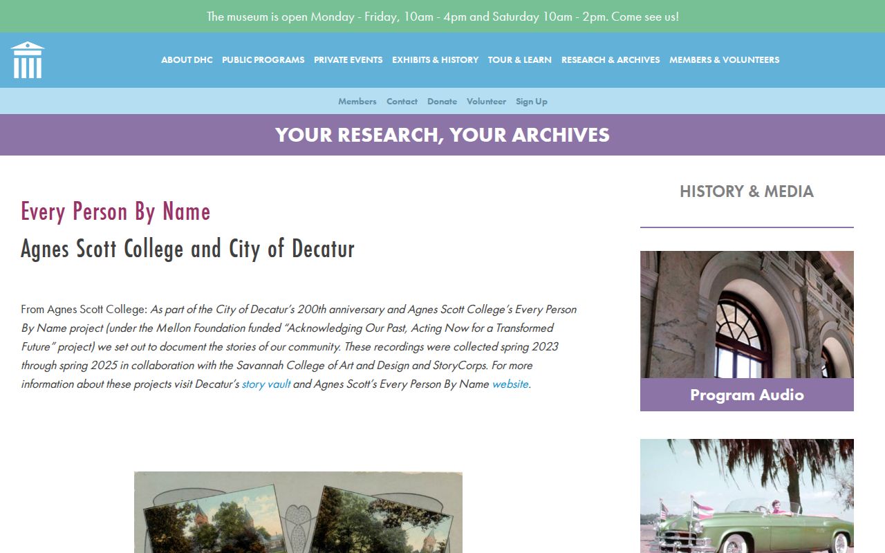 Every Person By Name oral history archive for Decatur block and community memory