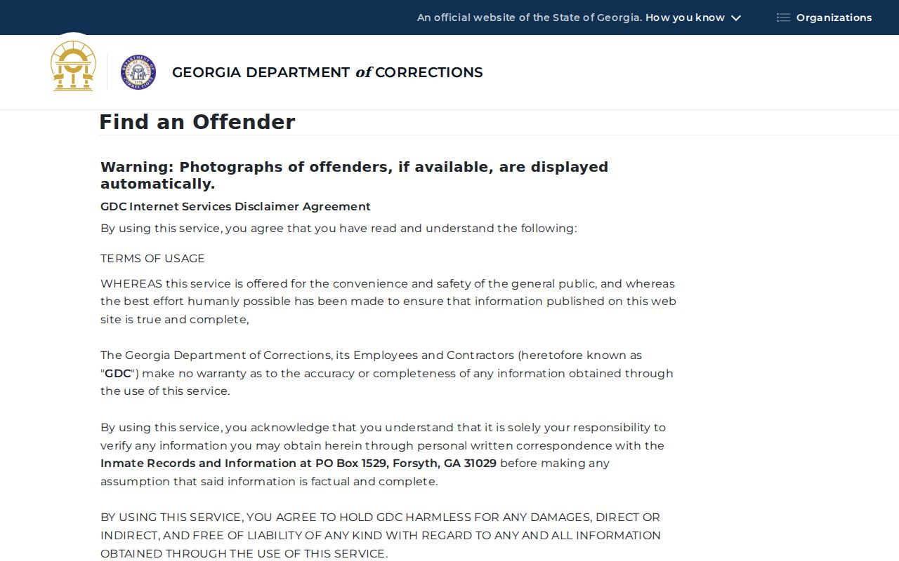 Decatur resident lookup with the Georgia offender search