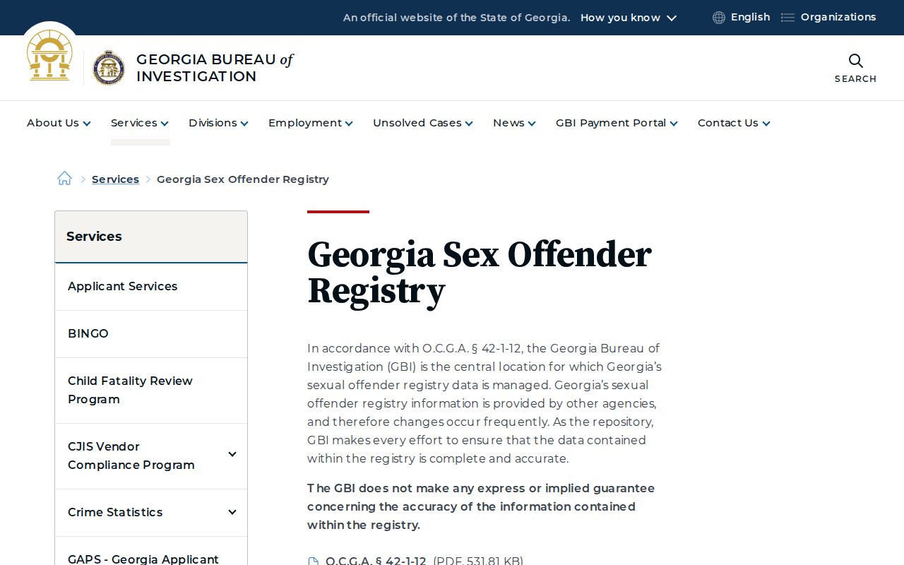 Decatur resident lookup using the Georgia sex offender registry