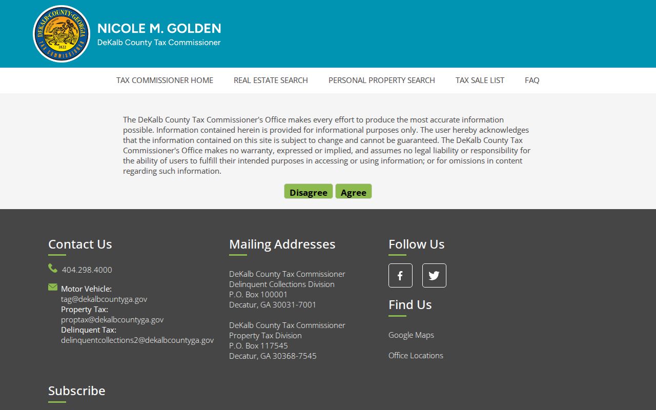 DeKalb property tax account search for a Decatur address